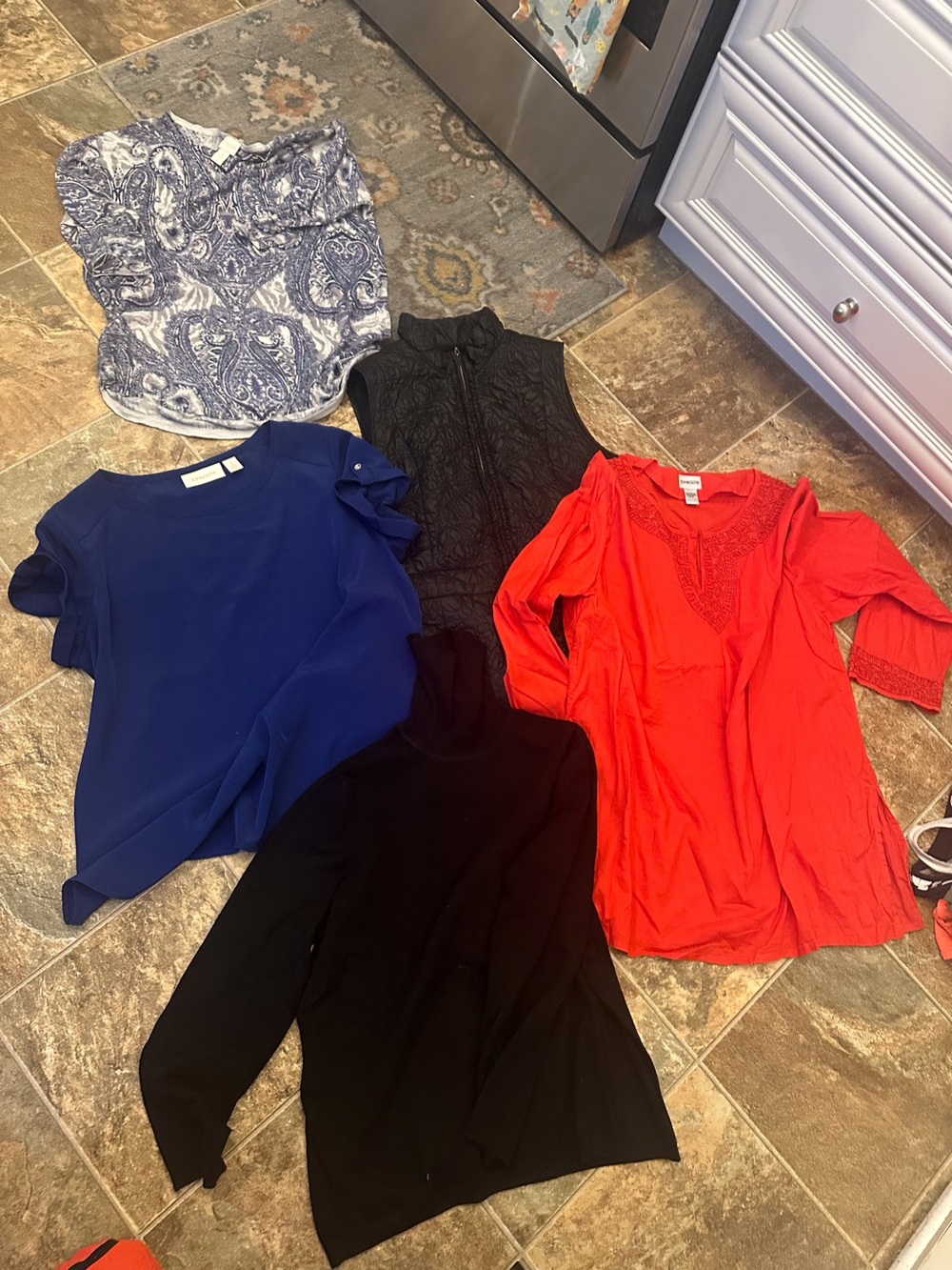 Bundle lot of 5 Chicos tops shirts blouse size 2 fits like a size XL